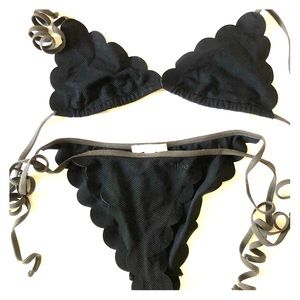 Chloe XXS black scalloped swim bikini set